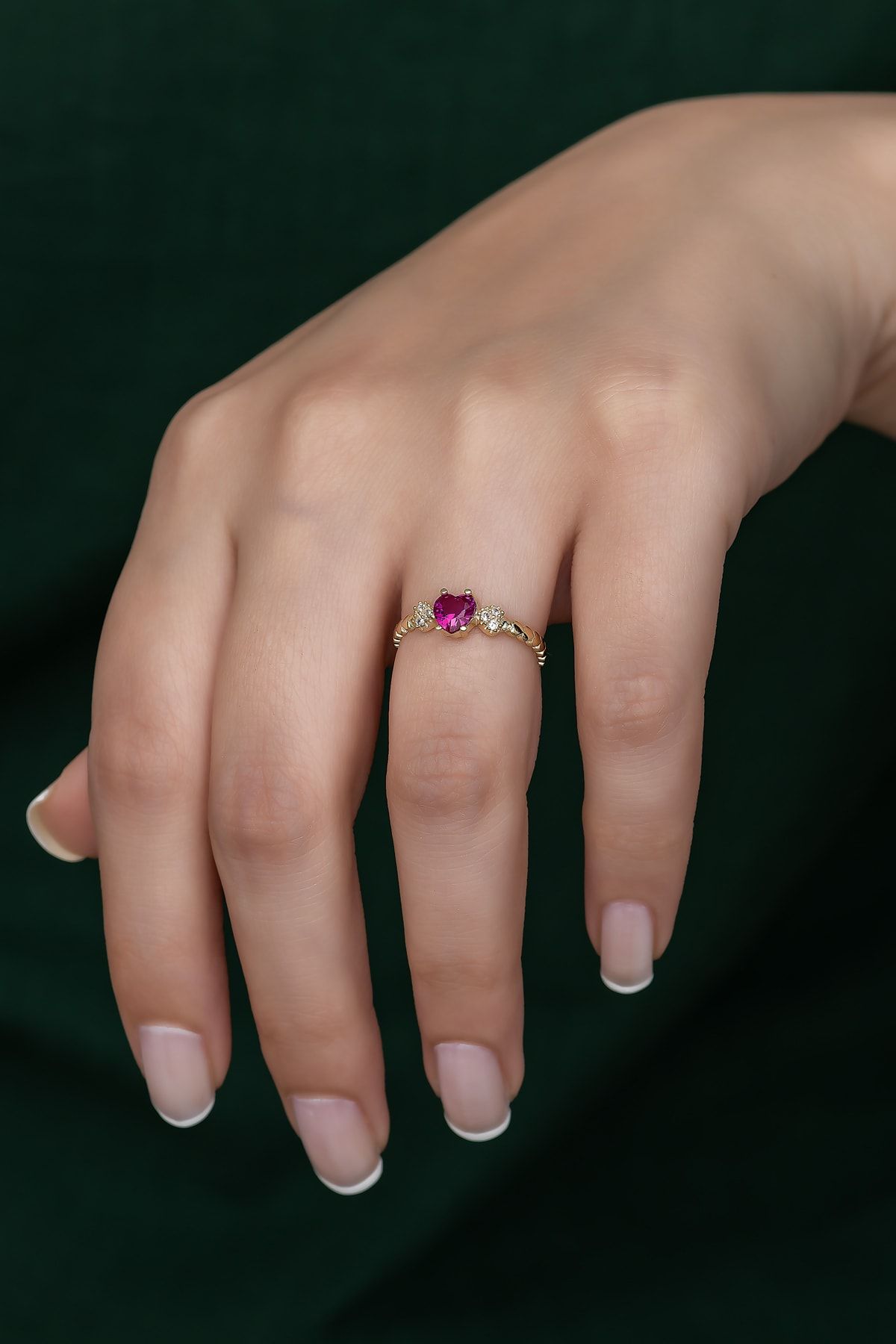 Gümüş Prenses Yüzük. Renkli Taşlı Ayarlanabilir Ölçü. Altın Kaplama 925 Ayar Gümüş