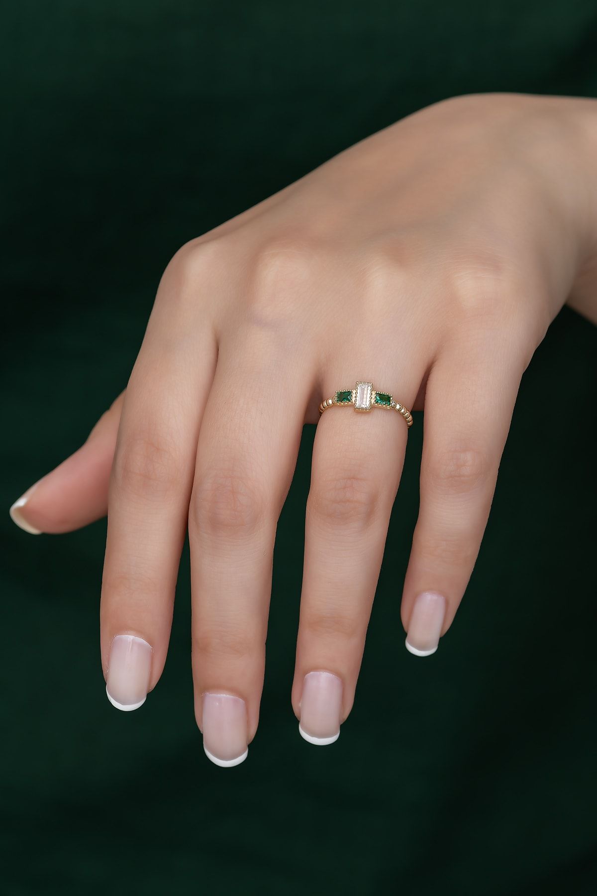 Gümüş Prenses Yüzük. Renkli Taşlı Ayarlanabilir Ölçü. Altın Kaplama 925 Ayar Gümüş