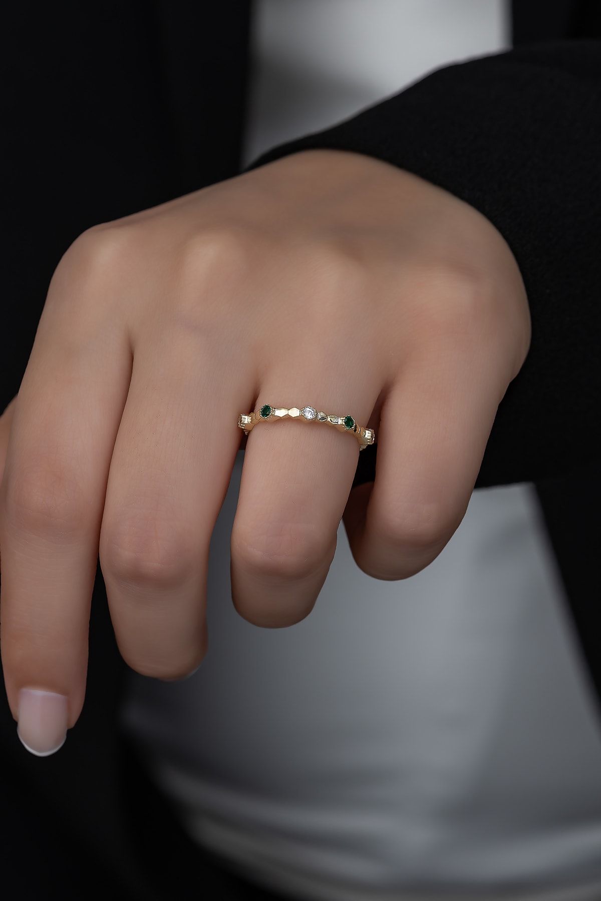 Gümüş Prenses Yüzük. Renkli Taşlı Ayarlanabilir Ölçü. Altın Kaplama 925 Ayar Gümüş