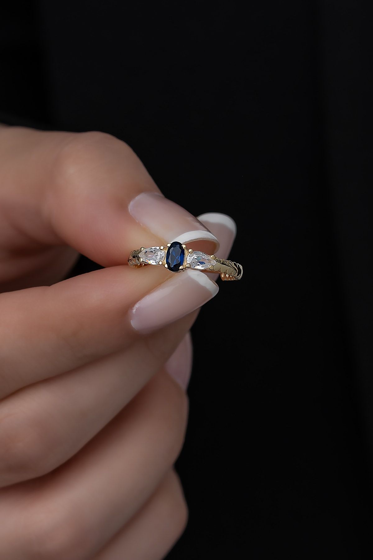 Gümüş Prenses Yüzük. Renkli Taşlı Ayarlanabilir Ölçü. Altın Kaplama 925 Ayar Gümüş