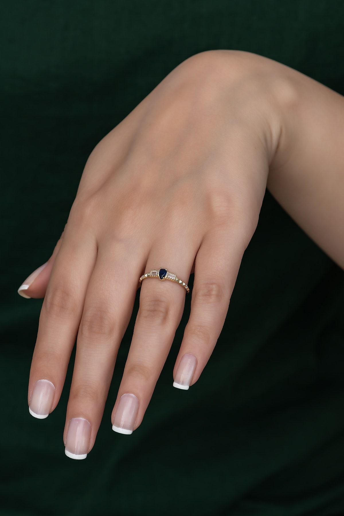 Gümüş Prenses Yüzük. Renkli Taşlı Ayarlanabilir Ölçü. Altın Kaplama 925 Ayar Gümüş