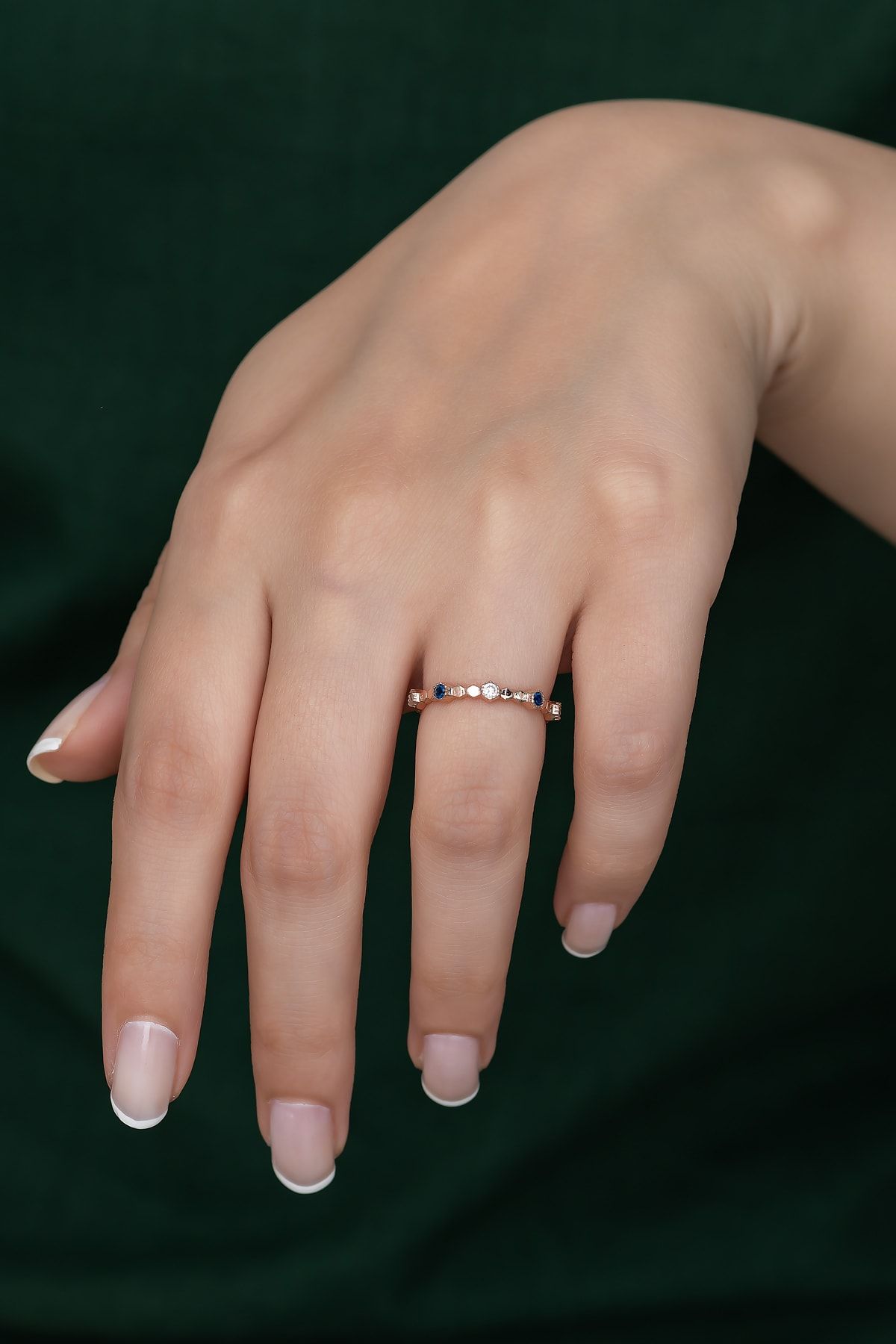 Gümüş Prenses Yüzük. Renkli Taşlı Ayarlanabilir Ölçü. Rose Gold Kaplama 925 Ayar Gümüş