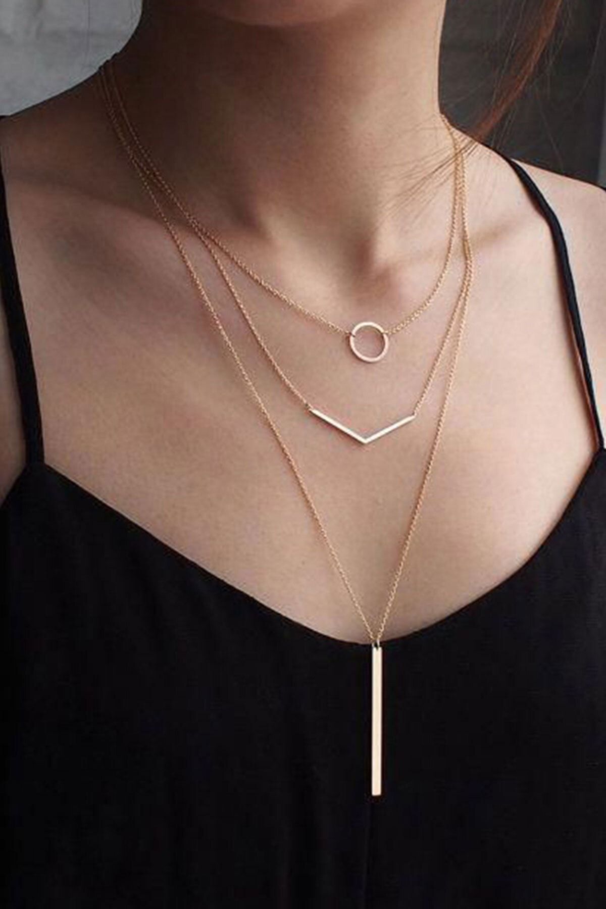 Kadın 925 Ayar Gümüş Asansörlü Geometrik Şekilli Fantezi Kolye