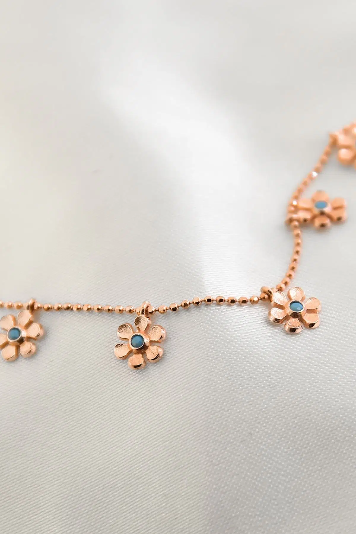 Kadın Rose Gold Papatya Figürlü Kolye 925 Ayar