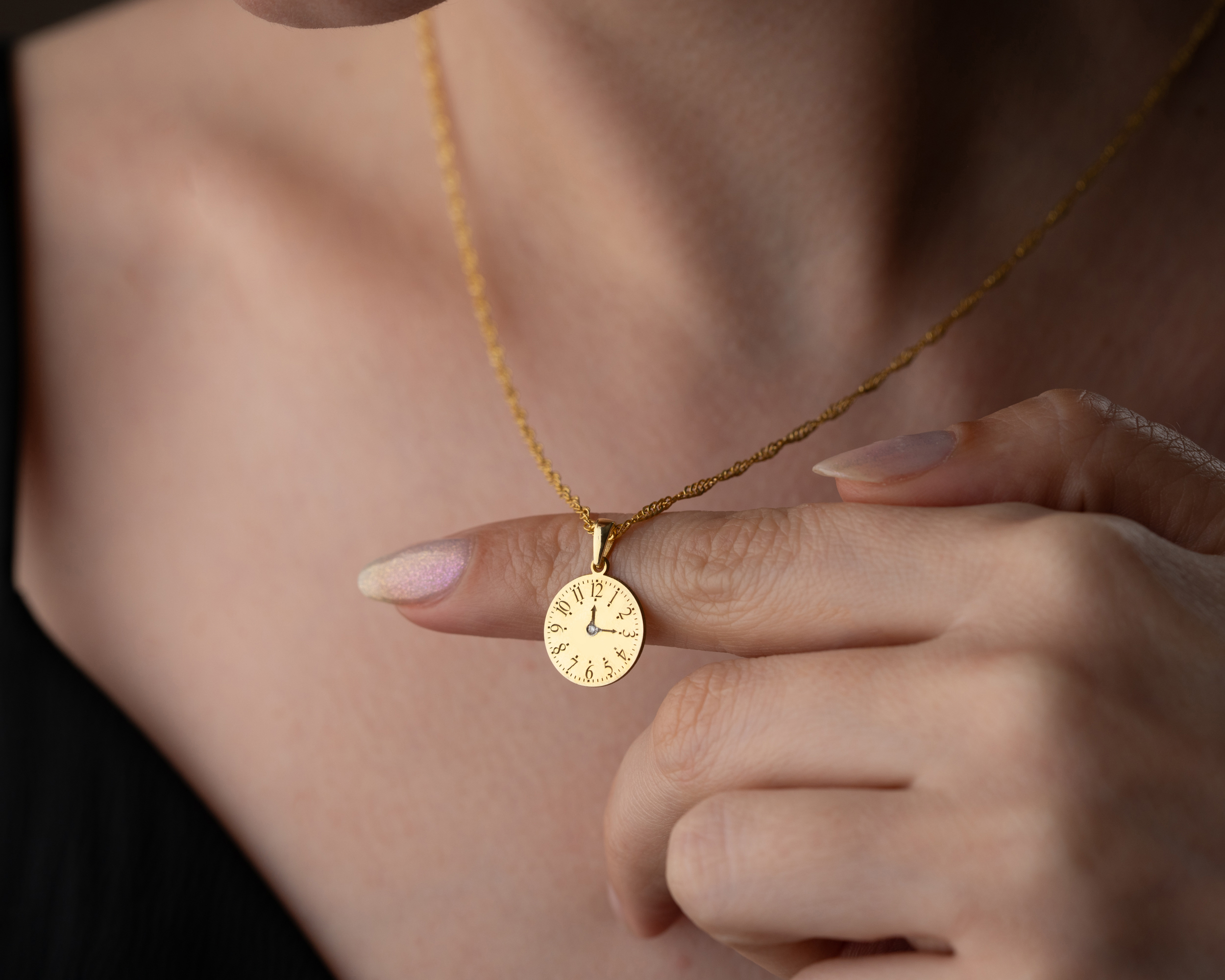 pırlanta kolye kişiye özel saat özel an kolyesi zaman kolye<rose,gold,rodaj<saat kolye